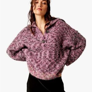 Free People Purple Stellar V-Neck Sweater size Medium